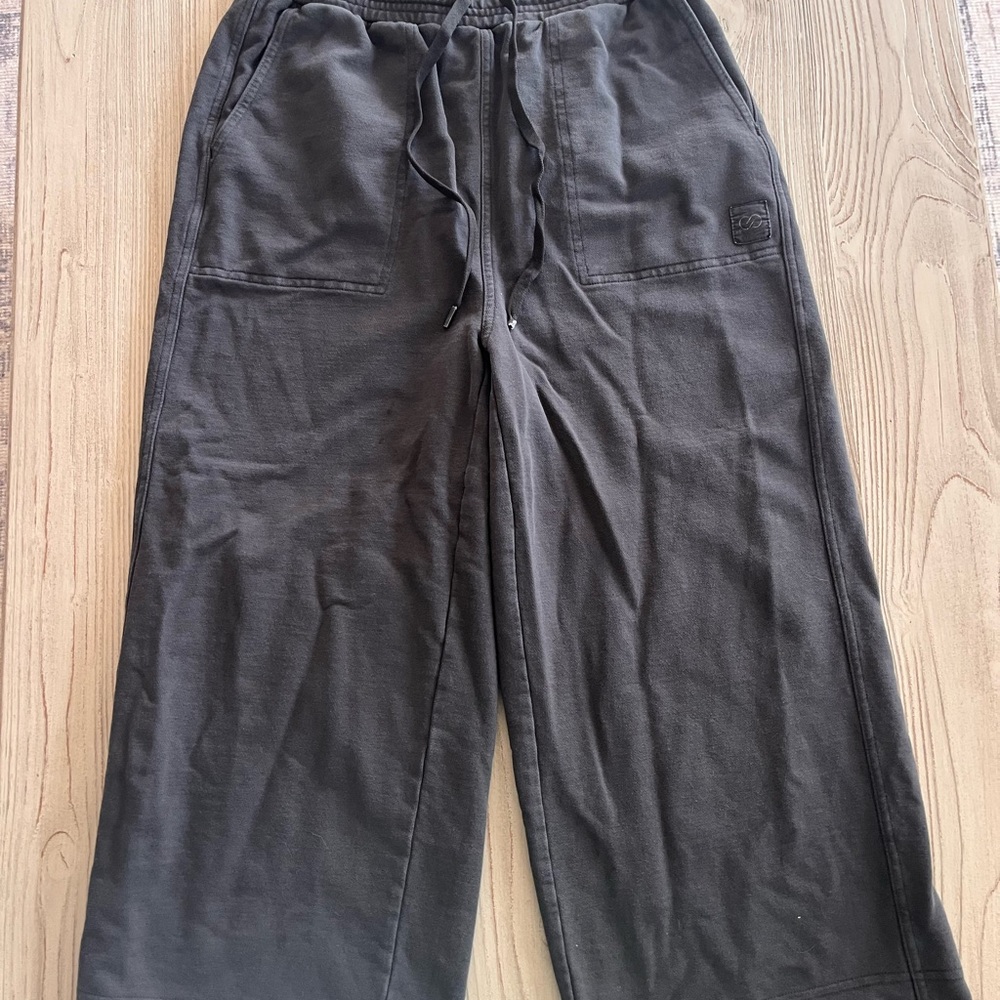 Calia wide leg jogger athleisure cotton sweat black track pants size small